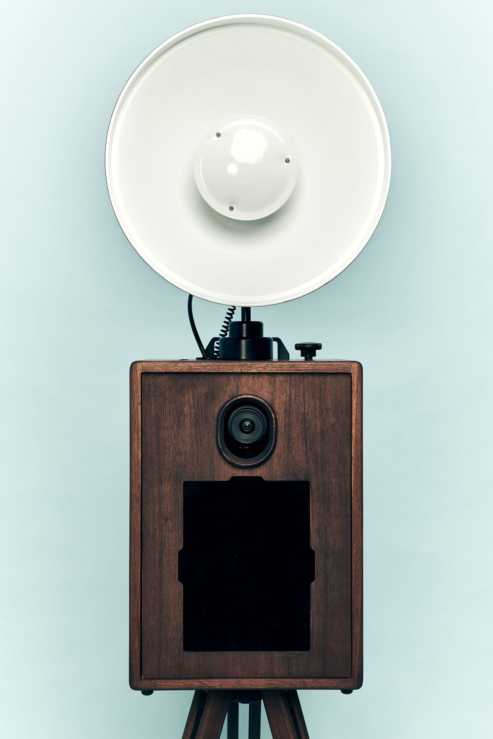 The handcrafted Unfiltered Rays wooden photo booth