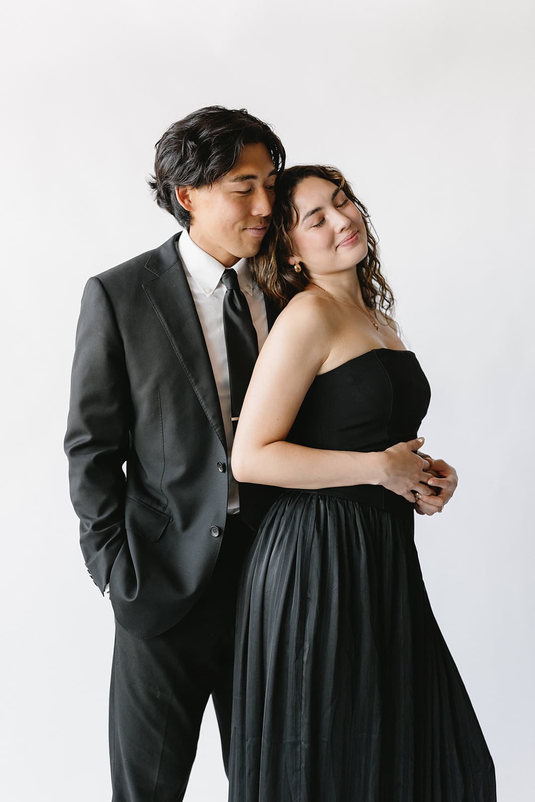 Couple in an intimate embrace during a photo session