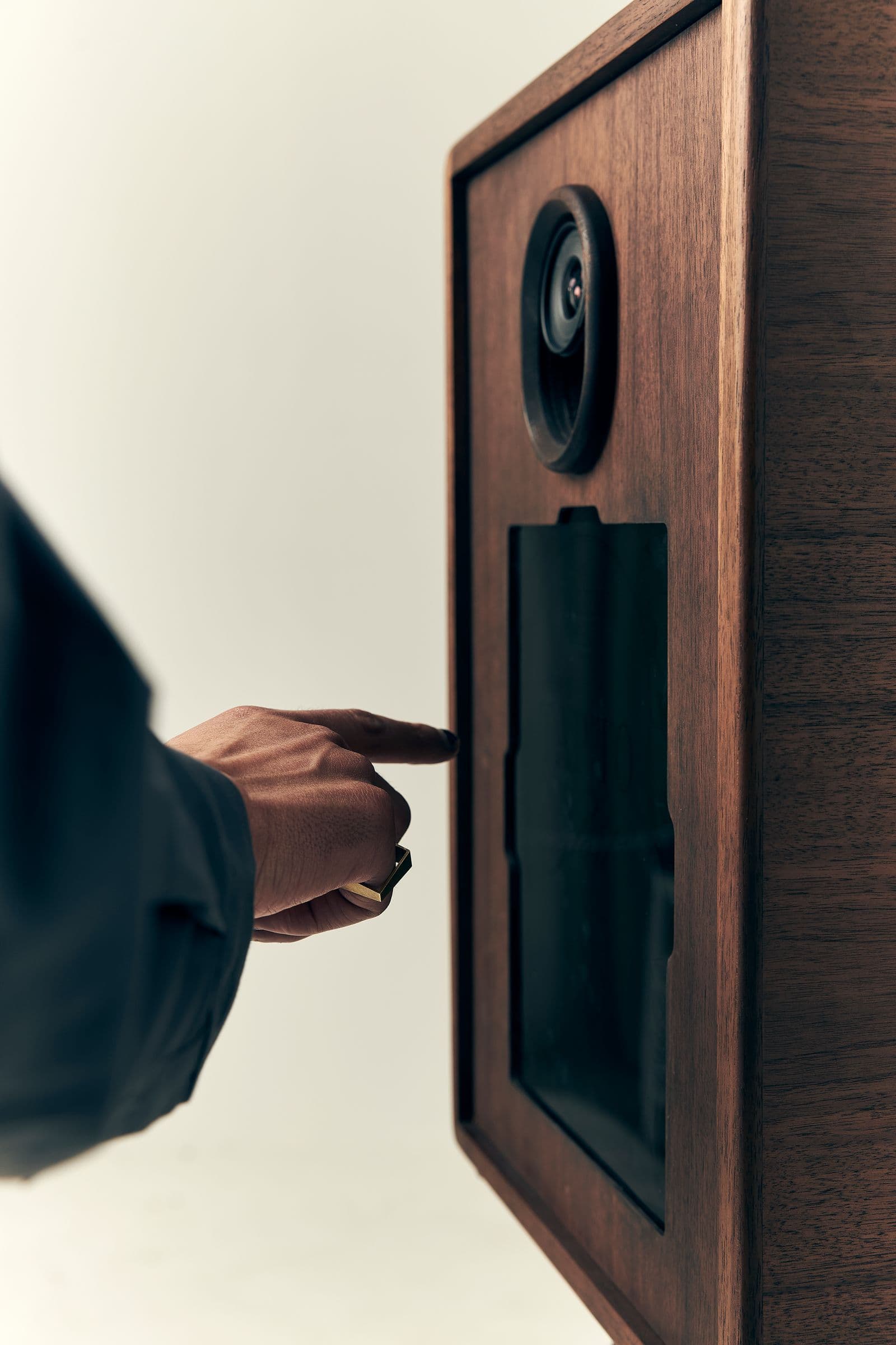 Guests interacting with the photo booth