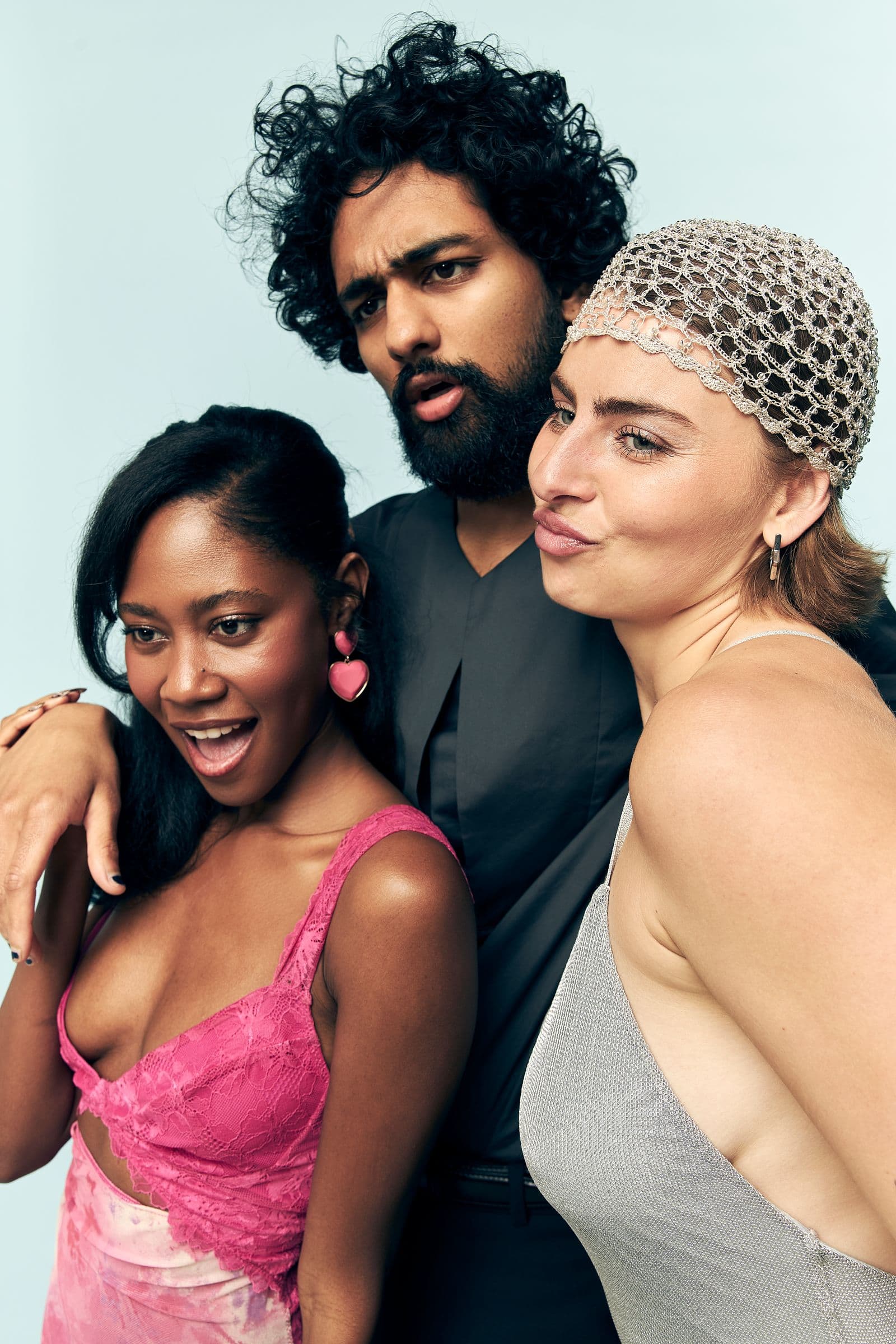 Group of friends posing together at a brand activation